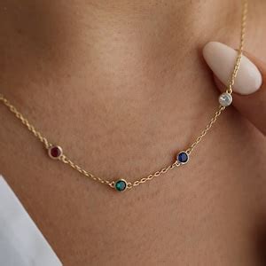 Birthstone Necklace - Etsy