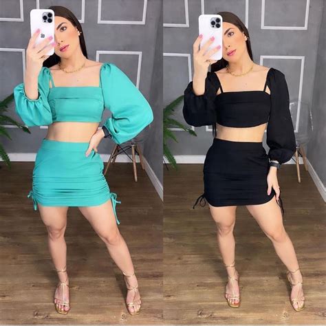 Conjunto Gringa Saia E Cropped
