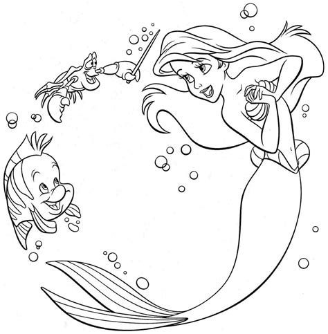 Desenhos Ariel Para Colorir