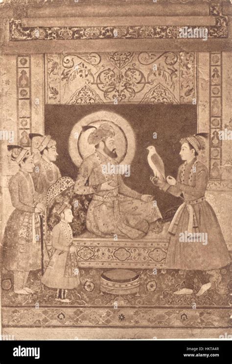 emperor shah jahan surrounded   sons stock photo alamy