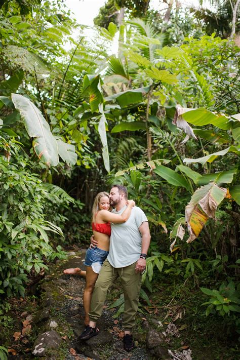 sexy couple engagement photography  el yunque rainforest