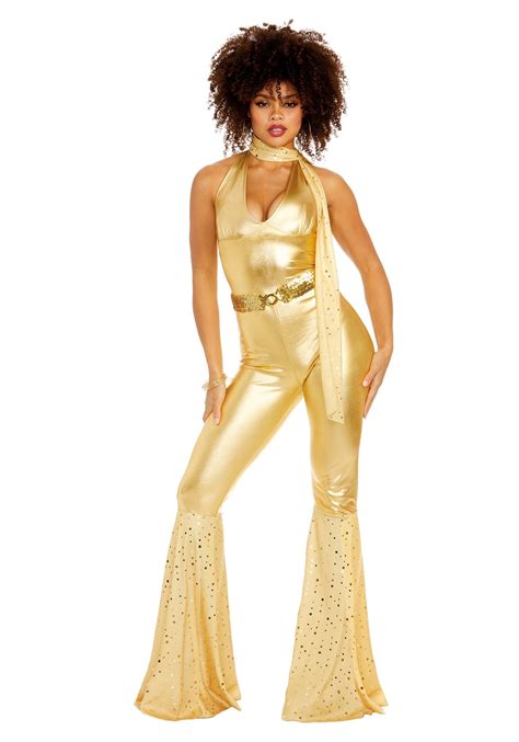 Gold Disco Fox Women's Adult Costume