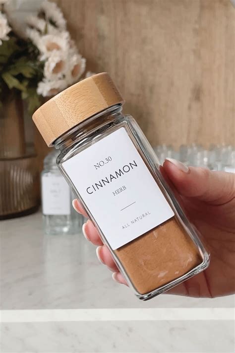 Best Spice Jars With Bamboo Lids and Minimalist Labels - Caitlin Marie