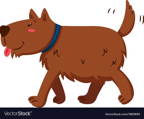 Brown dog wagging its tail Royalty Free Vector Image