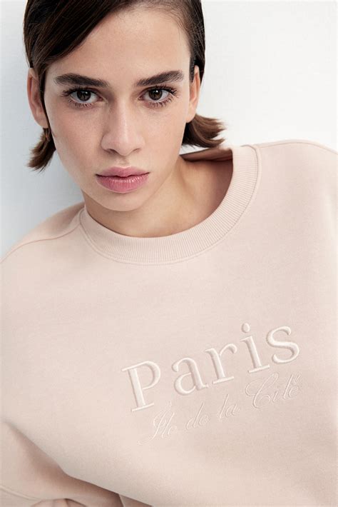 Oversized Sweatshirt with Motif - Light dusty pink/Paris - Ladies | H&M US