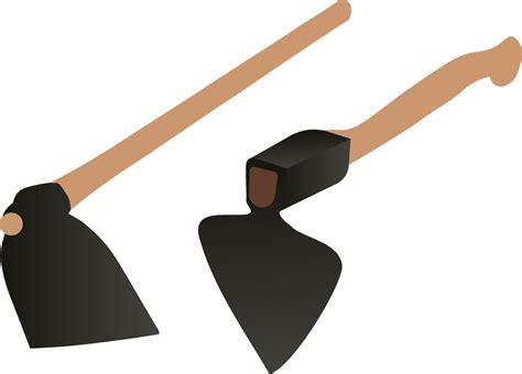 axe  shovel iron garden hoe tools  vector art  vecteezy