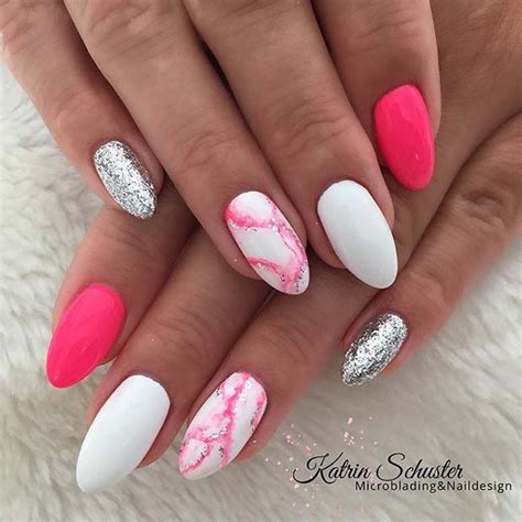 65 Cute & Stylish Summer Nails for 2020 - StayGlam | Pink white nails ...