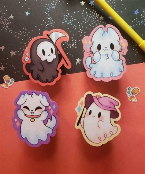 Adorable Ghost Stickers from MochisMarketPlace on etsy!😁🧡 : r/Kawaii