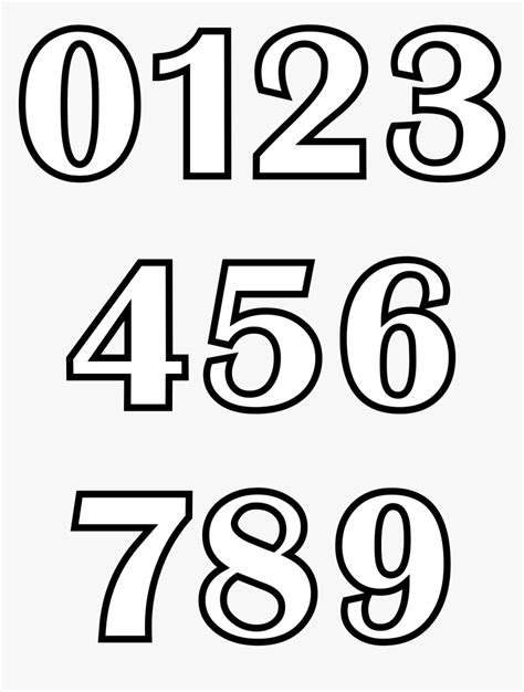 123 Png Black And White - Numbers For Kids Coloring, Transparent Png ...