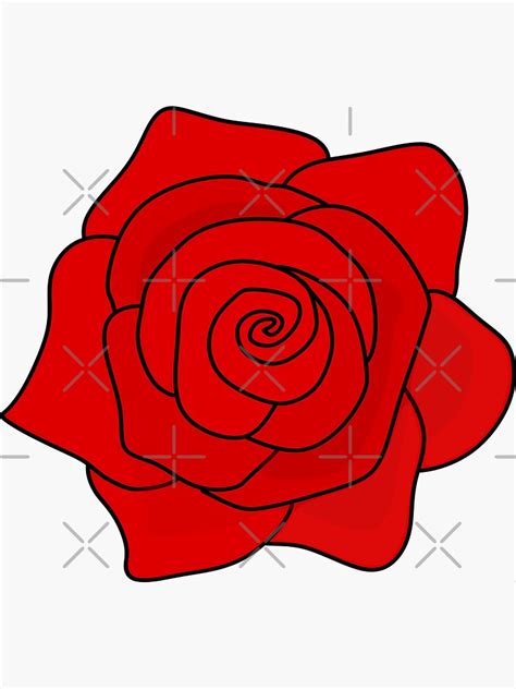 "A Red Rose Simple Drawing" Sticker for Sale by nutmegfairy | Redbubble