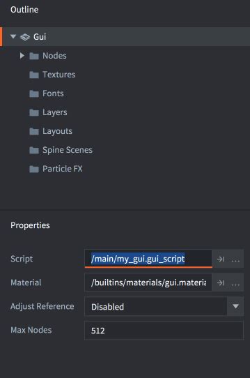 gui scripts  defold