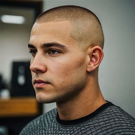stunning buzz cut  men