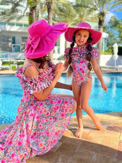 Mia Belle Girls Floral Leopard Print Swim Sarong | Mommy And Me
