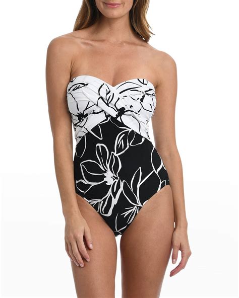 Buy La Blanca Moonlit Silhouette Bandeau One-piece Swimsuit - Black At
