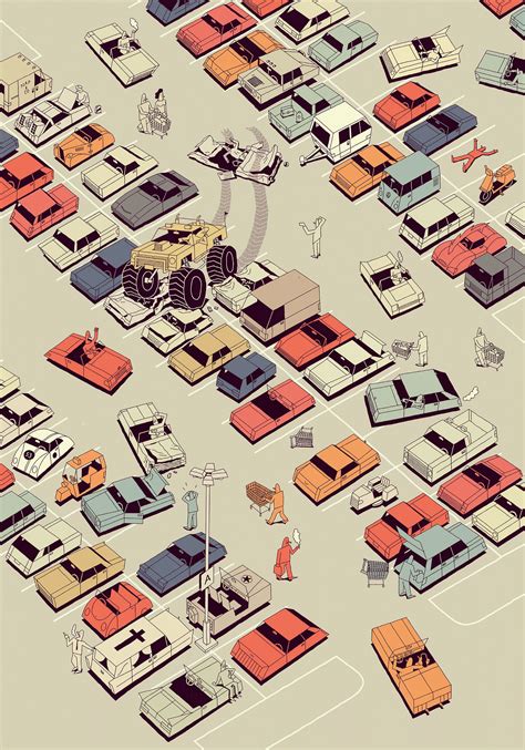 ArtStation - Parking Lot, Krzysztof Nowak | Design art drawing, Vector