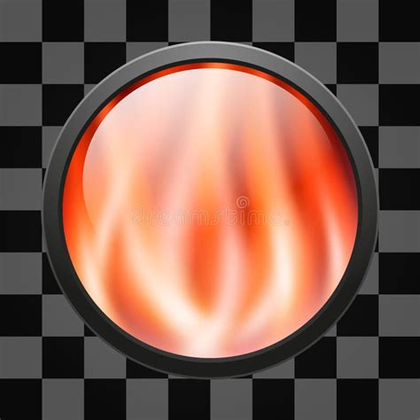 glossy fire button  web applications stock vector illustration
