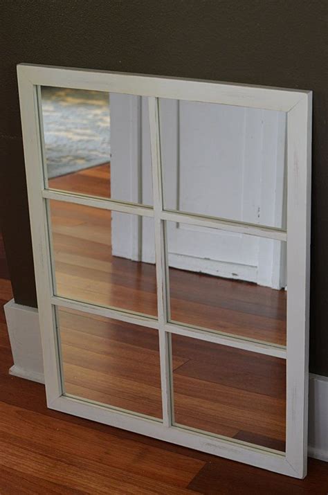 6-pane Window Frame Mirror White Mirror Vintage Decor | Etsy | Window ...