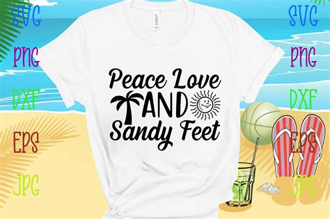 Peace Love and Sandy Feet Graphic by Lazy Crocodile · Creative Fabrica