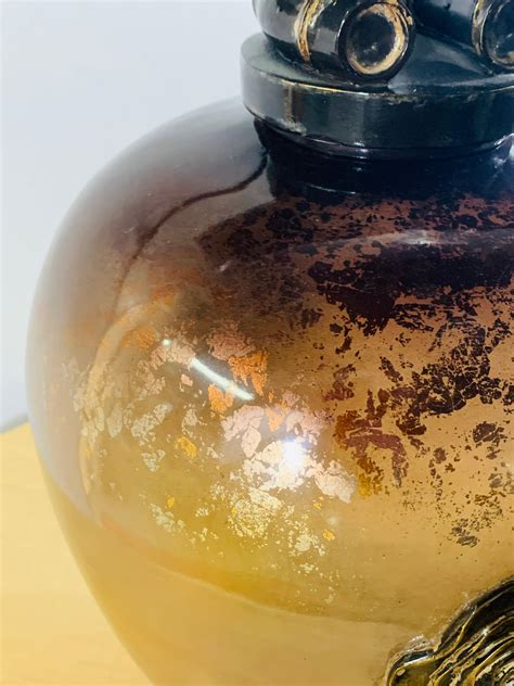 Vintage Asian Amber Glass Vase or Urn For Sale at 1stDibs | asianamber