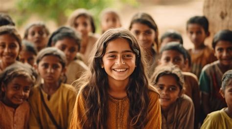 Premium Photo | Happy girl grinning and telling the group about her ...
