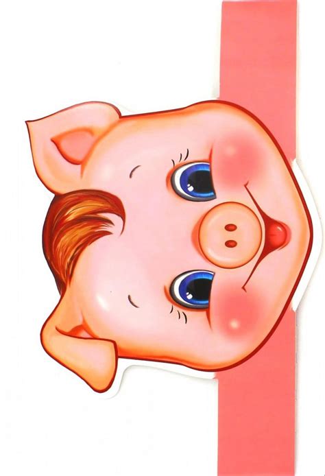 Маска поросенка на голову для сказки — Все для детского сада
