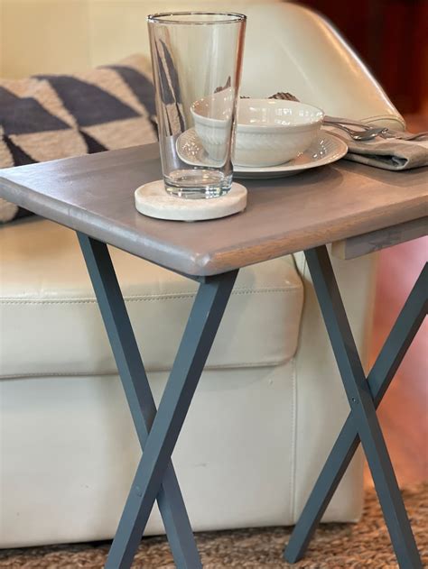 AN EASY WAY TO MAKEOVER AN OLD WOOD TV TRAY TABLE - Saved from Salvage