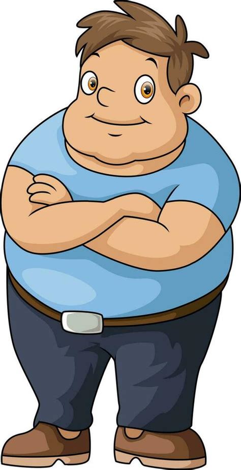 Cute fat boy cartoon standing 31699442 Vector Art at Vecteezy