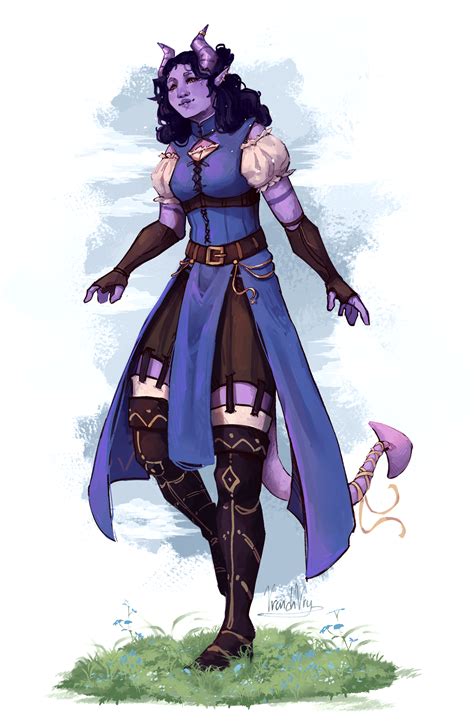 oc art tiefling monk commission rdnd