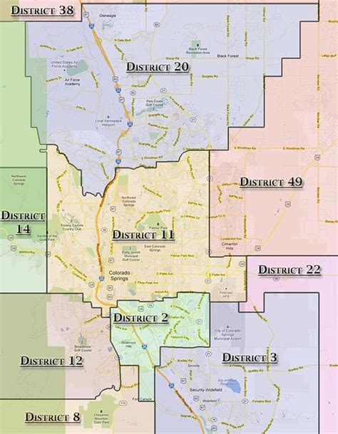 Image result for colorado springs school district map | Colorado map ...