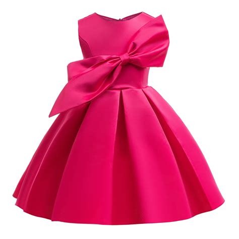 YuYuBao Toddler Girls Dress Solid Color Sleeveless Bridesmaid Bowknot