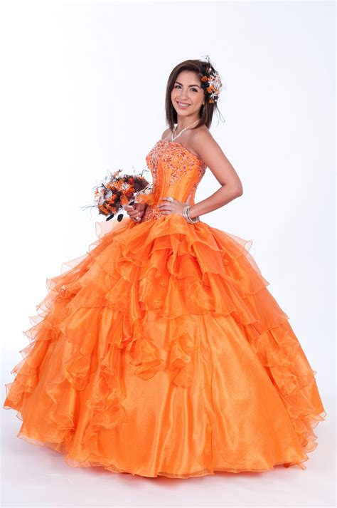 Orange in 2025 | Ball gowns, Quince dresses, Gowns