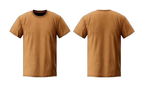 plain brown t-shirt mockup template, with views, front and back ...