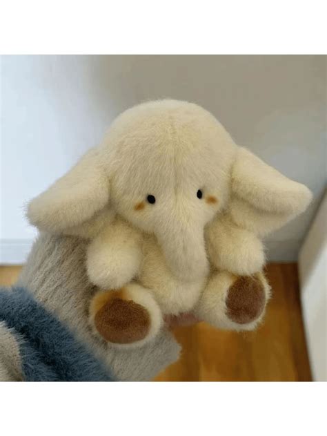Boneco Da Orelha Grande - Elefante de pelúcia fofo e grande de orelha branca creme, boneco de ...