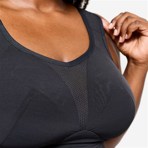 Women's High Support Convertible Strap Sports Bra, E-H Cups - Black