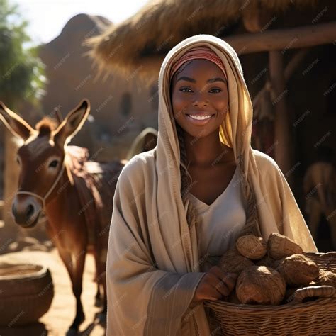 Premium AI Image | A Serene Nubian Goddess in an Idyllic Farm Setting