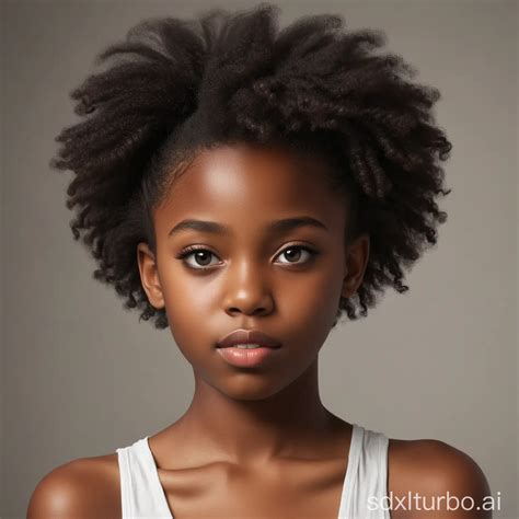 Adorable Black Girl Smiling Happily | SDXL Free Online