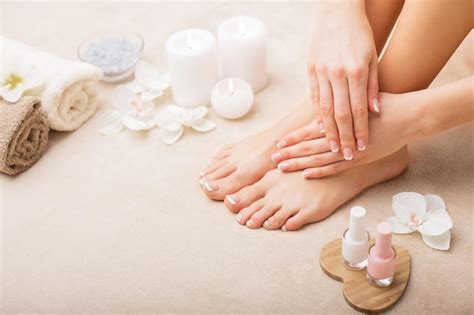 Premium Photo | French manicure and pedicure