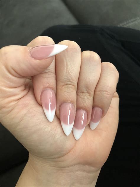 Pink And White Almond Nails