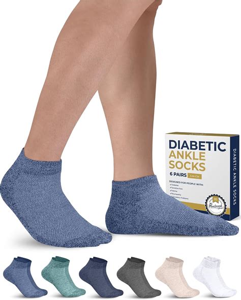 Amazon.com: Pembrook Diabetic Ankle Socks for Men and Women - 6 Pairs ...