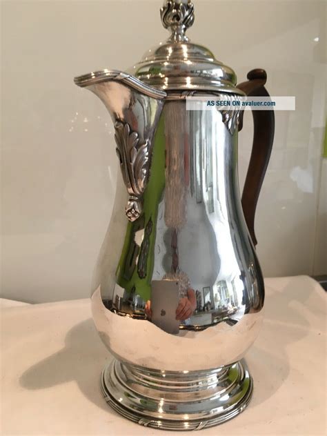 Good Quality Antique Silver Plated Coffee Pot With Fruitwood Handle