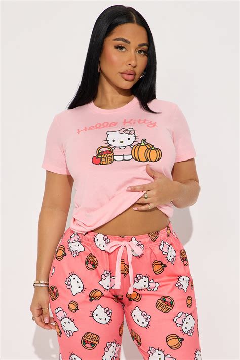 Hello Kitty Autumn Harvest PJ Pant Set - Pink/combo | Fashion Nova