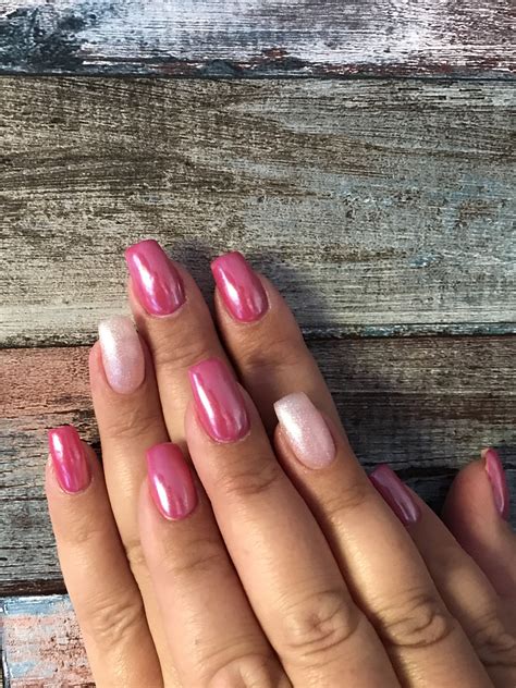 #pink #chrome #nails | Chrome nails designs, Pink chrome nails, Chrome