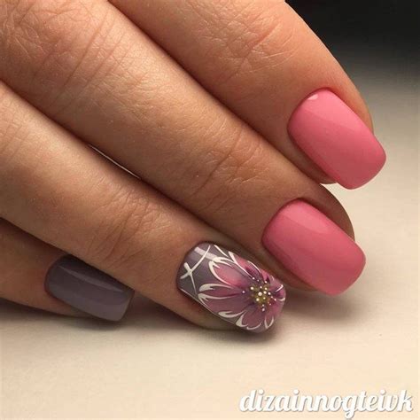 Дизайн ногтей тут! ♥Фото ♥Видео ♥Уроки маникюра | Floral nails, Square ...