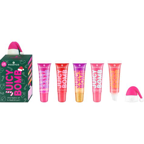 essence JUICY BOMB Xmas edition shiny lipgloss set Holly Jolly, Juicy