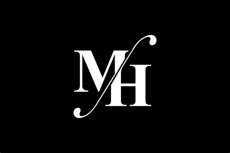 MH Monogram Logo design By Vectorseller | TheHungryJPEG.com