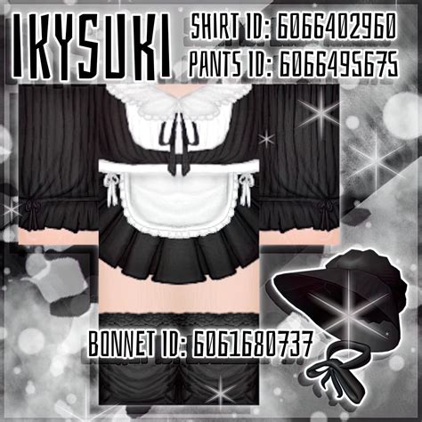 Four Black Maid Roblox outfits with matching hats in 2021 | Maid outfit ...