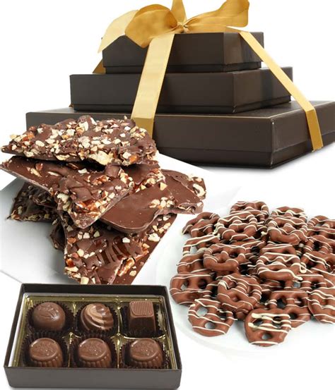 Sweet and Salty Milk Belgian Chocolate Gift Tower at From You Flowers