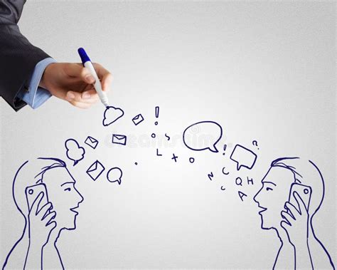Dialogue between two stock photo. Image of sketch, doodle - 59339816