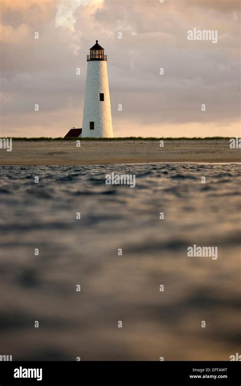 Great Point lighthouse, (also known as Nantucket Light) at sunset ...