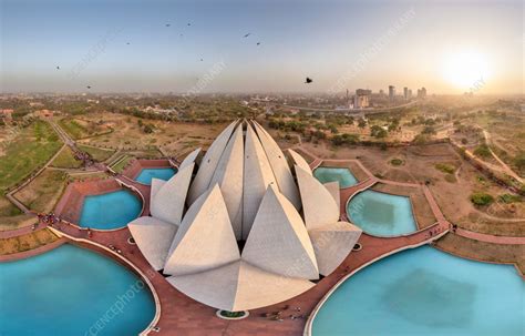 Aerial view of Lotus Temple, Delhi, India - Stock Image - F038/8950 ...